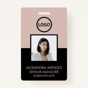 Boho And Black Employee Photo ID Company Security Badge