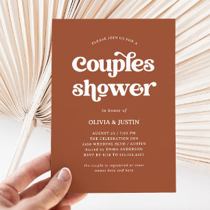 Boho and Retro Terracotta Couples Shower Invitation