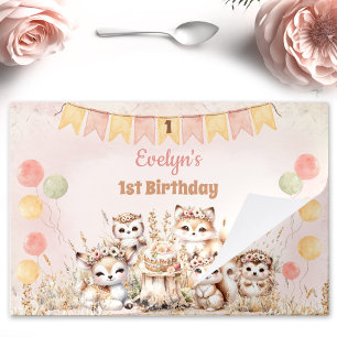 Boho Animals 1st Birthday Tearaway Paper Placemat