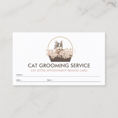 Boho Appointment Cat Business Card