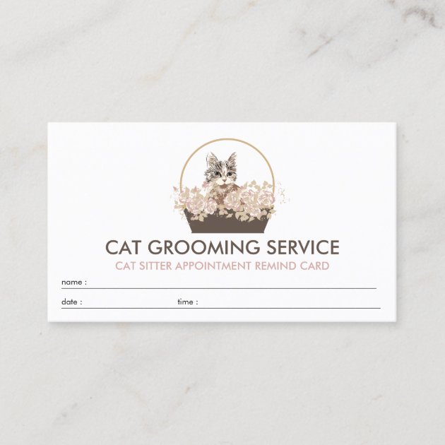 Boho Appointment Cat Business Card