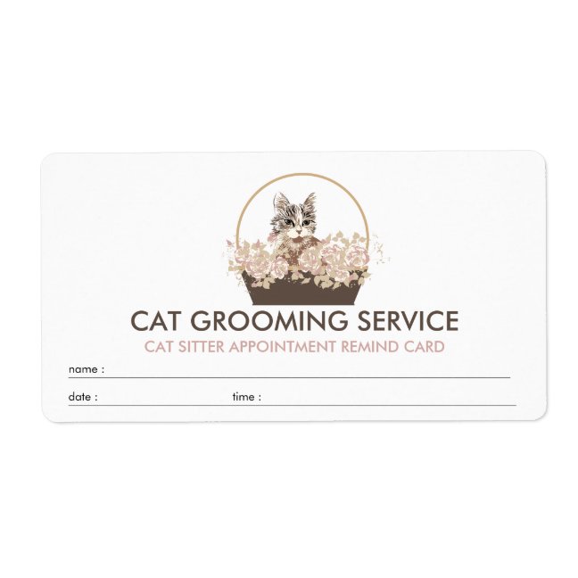 Boho Appointment Cat sitter Label