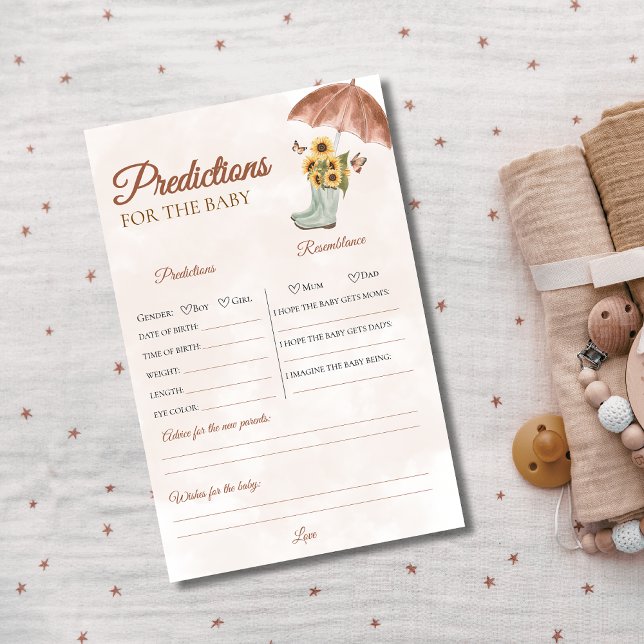 Boho april showers Baby Shower Predictions Game (Creator Uploaded)