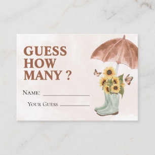 Boho April Showers Guess How Many Game Card