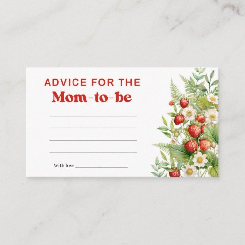 Boho Arch Berry Sweet Advice for the mom_to_be Enclosure Card