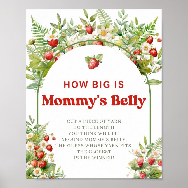 Boho Arch Berry Sweet How big Mommy's belly game Poster (Front)