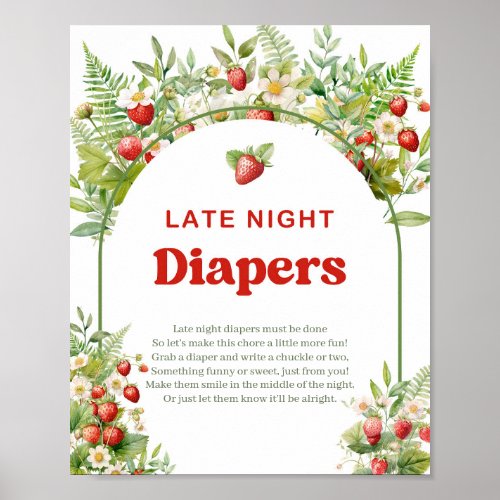 Boho Arch Berry Sweet Late Night Diapers game sign