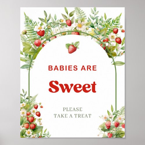 Boho Arch Berry Sweet Strawberry babies are sweet Poster
