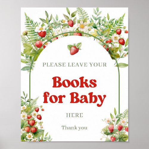 Boho Arch Berry Sweet Strawberry books for baby Poster