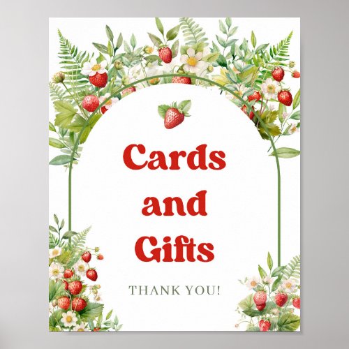 Boho Arch Berry Sweet Strawberry cards and gifts Poster