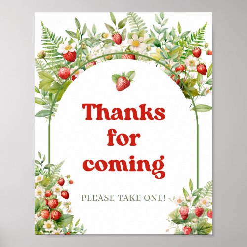 Boho Arch Berry Sweet Strawberry thanks for coming Poster