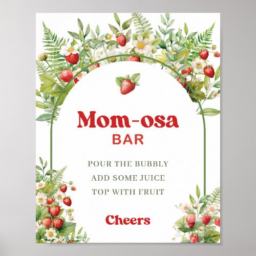 Boho Arch Berry Sweet Wild Strawberry Mom_osa bar Poster