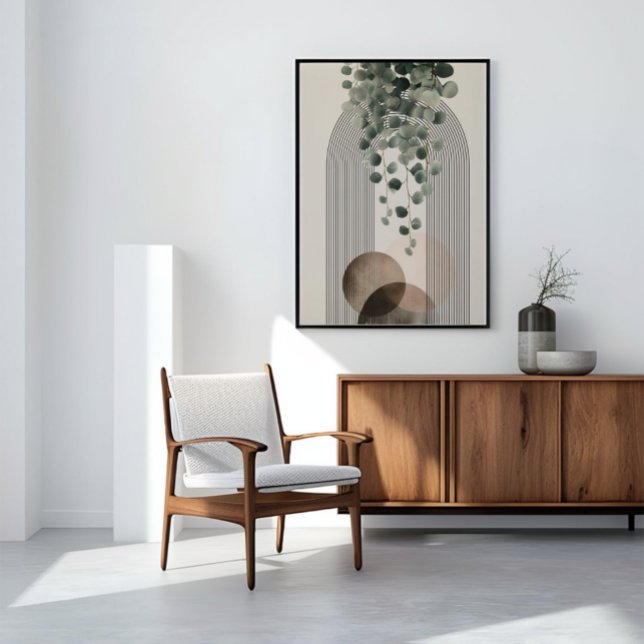 Boho Arch Botanical | Eucalyptus Neutral Minimalis Canvas Print (Creator Uploaded)