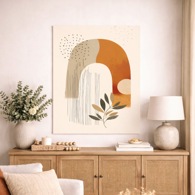 Boho Arch Botanical Geometric Neutral Terracotta M Poster (Creator Uploaded)