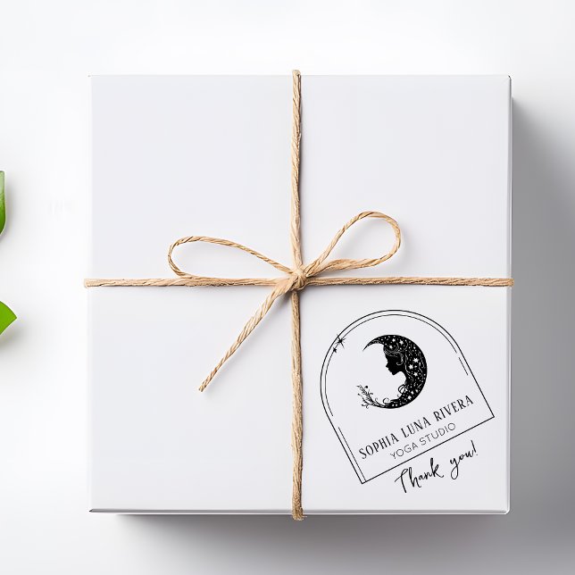 Boho Arch Celestial Crescent Moon Thank You Rubber Stamp (Creator Uploaded)