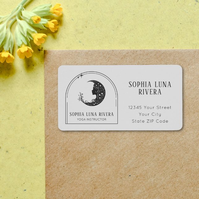 Boho Arch Celestial Crescent Moon Yoga Instructor  Label (Boho Arch Celestial Crescent Moon Yoga Instructor Label)