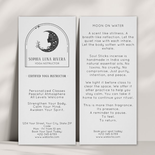 Boho Arch Celestial Crescent Moon Yoga Instructor Rack Card (Boho Arch Celestial Crescent Moon Yoga Instructor Rack Card)