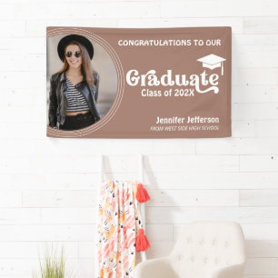 Boho Arch Chic Graduation earth tones decor Banner