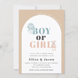 Boho Arch Desert Boy or Girl Gender Reveal Invitation