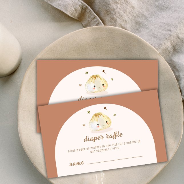 Boho Arch Dumpling Diaper Raffle Baby Shower  Enclosure Card (Boho Arch Dumpling Diaper Raffle Baby Shower Enclosure Card)