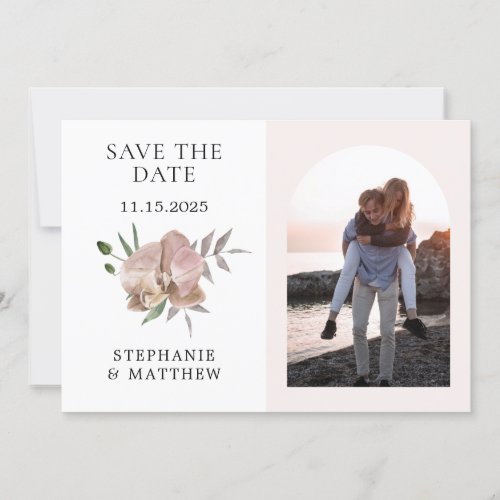 Boho Arch Dusty Orchids Photo Wedding Save The Date