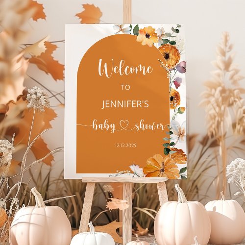 Boho arch fall baby shower welcome foam board