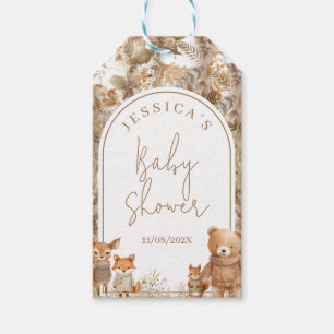 Boho Arch Fall Woodland Animals Baby Shower Gift Tags