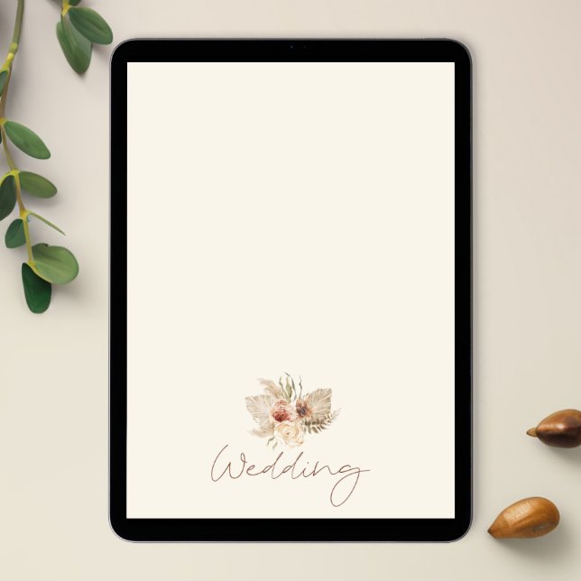 Discover Boho Arch Floral Pampas Grass Floral Wedding Invitation