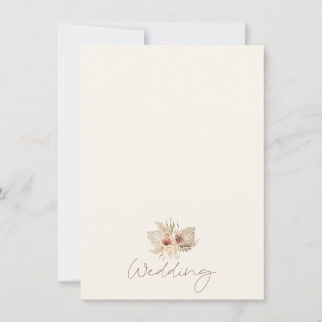 Discover Boho Arch Floral Pampas Grass Floral Wedding Invitation