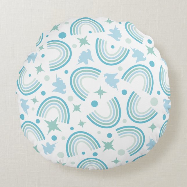 Boho Arch Geometric Pattern Round Pillow (Front)