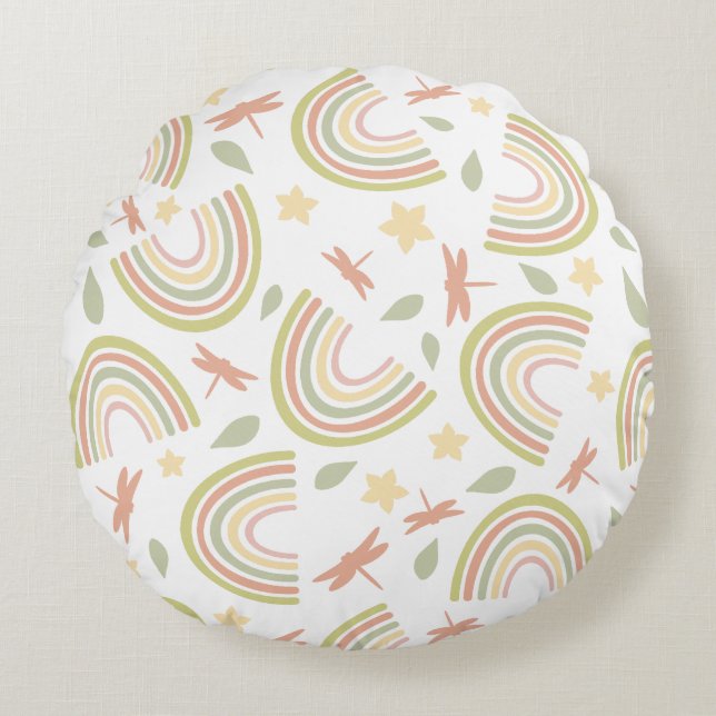 Boho Arch Geometric Pattern Round Pillow (Front)