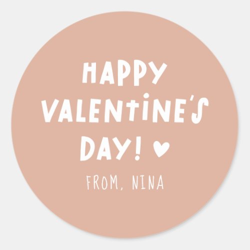 Boho Arch Kids Classroom Valentines Day Classic Round Sticker