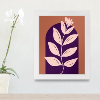 Boho Arch Modern Art Minimalist Botanical Leaves