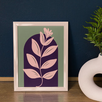 Boho Arch Modern Art Minimalist Botanical Leaves