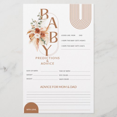 Boho Arch modern elegant Baby Shower game