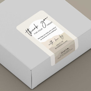Boho Arch Neutrals Monogram Business Box Seal Label