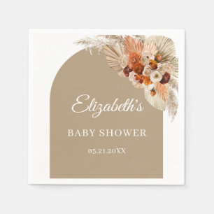 Boho arch pampas grass terracotta burnt orange nap napkins