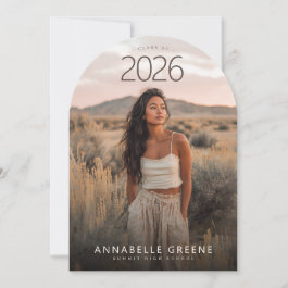 Boho Arch Photo Graduation Invitation
