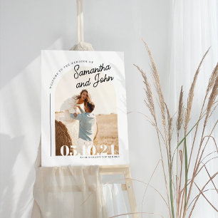 Boho Arch Photo Wedding Welcome Sign
