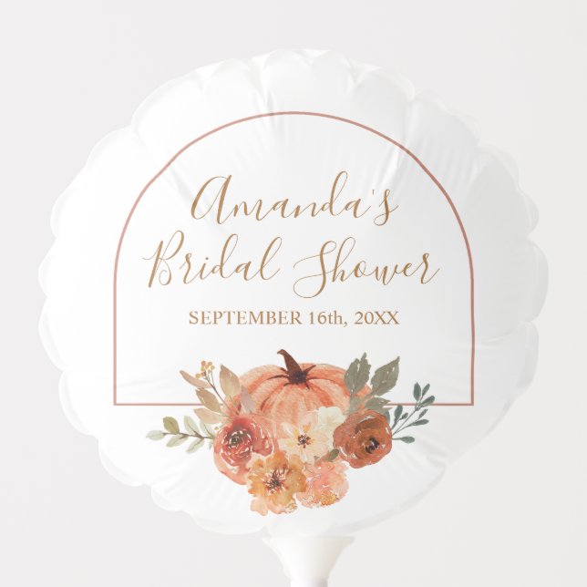 Boho Arch Pumpkin Terracota Bridal Shower Balloon (Front)