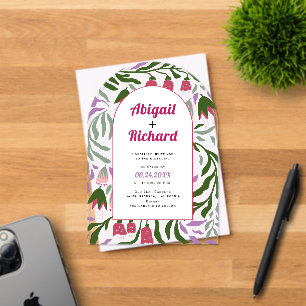 Boho arch retro branches and flowers wedding acrylic invitations
