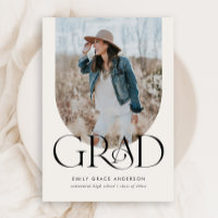Boho Arch Simple Three Photo Budget Graduation