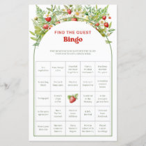 Boho Arch Strawberry Find The Guest Bingo game