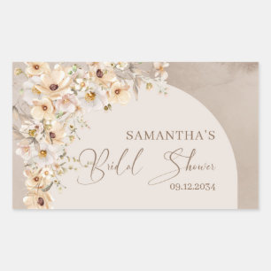 Boho arch summer Wildflower Rustic Bridal Shower Rectangular Sticker