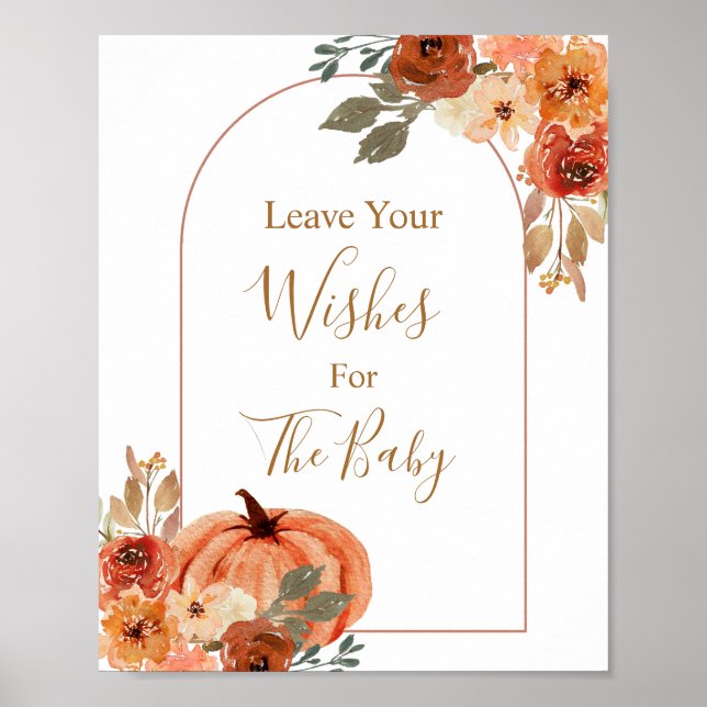 Boho Arch Terracota Baby Shower Wishes for Baby Poster (Front)