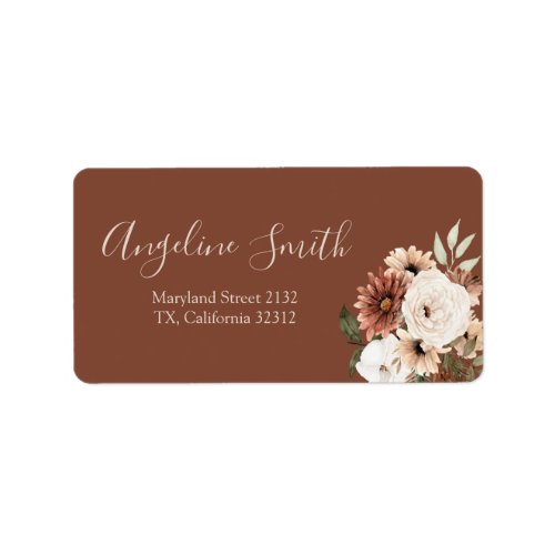 Boho Arch Terracota Floral Baby Shower Address Label