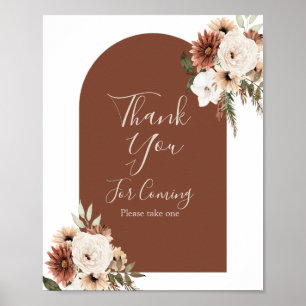Boho Arch Terracota White Thank you for coming Poster