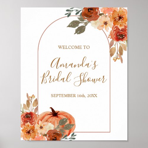 Boho Arch Terracotta Bridal Shower Welcome Sign