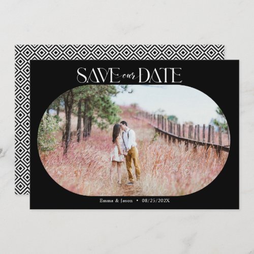 Boho Arch typography Save the Date Holiday Card
