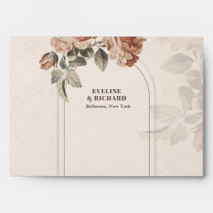 Boho arch vintage terracotta rose sage green envelope